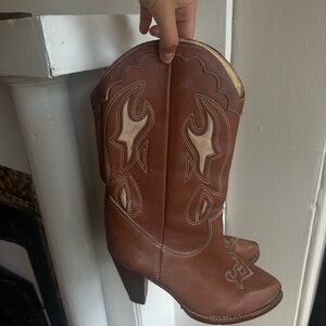 Vintage Western Healed Cowboy (Cow GIRL) Boots /  Zodiac Leather Boots